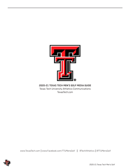 2020-21 TEXAS TECH MEN's GOLF MEDIA GUIDE Texas Tech