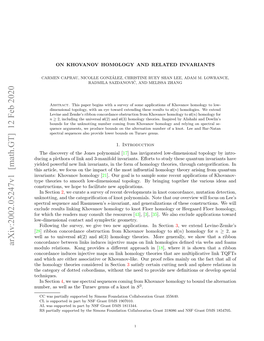 Arxiv:2002.05247V1 [Math.GT] 12 Feb 2020 Modulo Relations