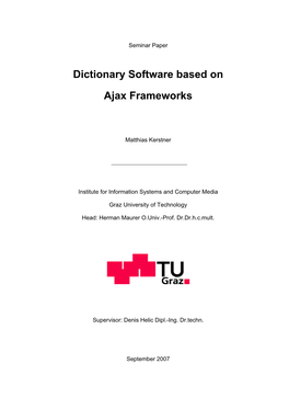 Dictionary Software Based on Ajax Frameworks