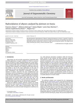 Hydrosilylation of Alkynes Catalysed by Platinum on Titania.Pdf