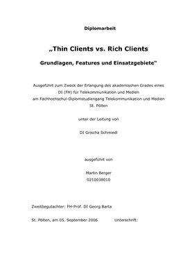 „Thin Clients Vs. Rich Clients