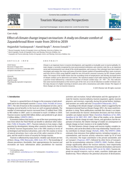 Effect of Climate Change Impact on Tourism: a Study on Climate Comfort of Zayandehroud River Route from 2014 to 2039