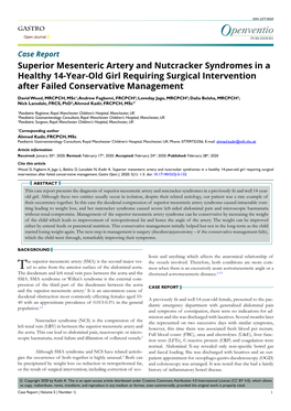 Superior Mesenteric Artery and Nutcracker Syndromes in a Healthy 14-Year-Old Girl Requiring Surgical Intervention After Failed Conservative Management