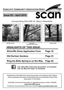 HIGHLIGHTS of THIS ISSUE: Shincliffe Show Application Form Page 18