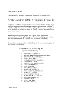 Årets Dansker 2000: Kronprins Frederik