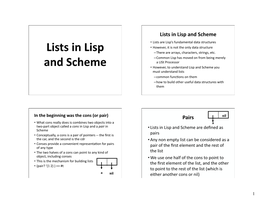 Lists in Lisp and Scheme