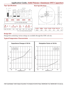 Solid Polymer Aluminum SMT Capacitors Tape Speciﬁcations Reel Speciﬁcations