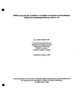 PMP22 Earrying the Trembler Or Tremblerj Mutation Is Intracellularly Retained in Myelinating Schwann Cells in Vivo