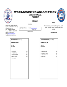 World Boxing Association Gilberto Mendoza