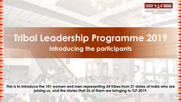 Tribal Leadership Programme (TLP) 2019 Participants