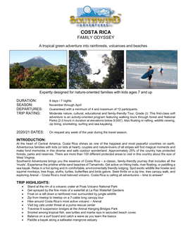 Costa Rica Family Odyssey