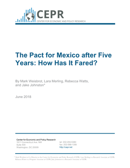 The Pact for Mexico After Five Years: How Has It Fared?