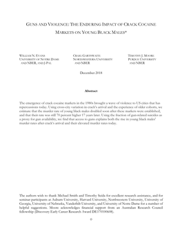 Guns and Violence: the Enduring Impact of Crack Cocaine Markets on Young Black Males*