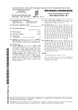 WO 2012/172413 Al 20 December 2012 (20.12.2012) P O P C T