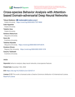 Cross-Species Behavior Analysis with Attention-Based Domain