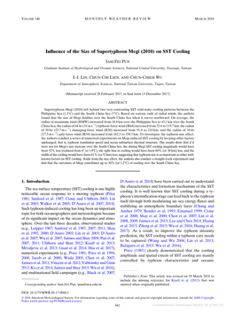 Influence of the Size of Supertyphoon Megi (2010) on SST Cooling