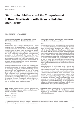 Beam Sterilization with Gamma Radiation Sterilization