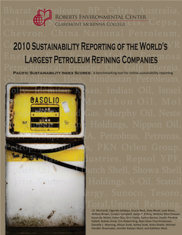 2010 Sustainability Reporting of the World's Largest Petroleum Refining