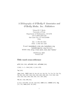 A Bibliography of O'reilly & Associates and O