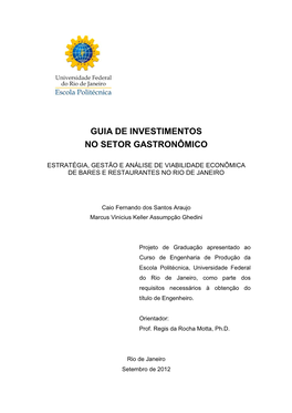 Guia De Investimentos No Setor Gastronômico