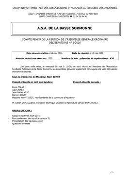 A.S.A. De La Basse Sormonne