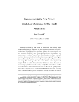 Blockchain's Challenge for the Fourth Amendment