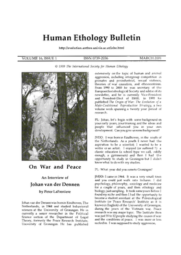 Hutnan Ethology Bulletin