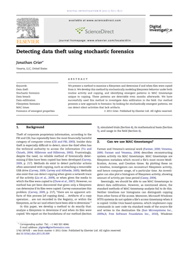 Detecting Data Theft Using Stochastic Forensics