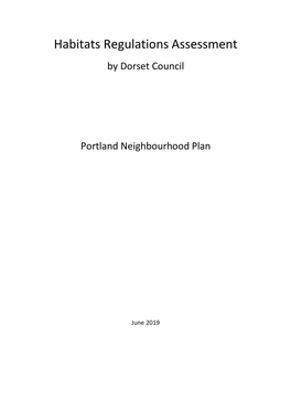 Habitats Regulations Assessment by Dorset Council