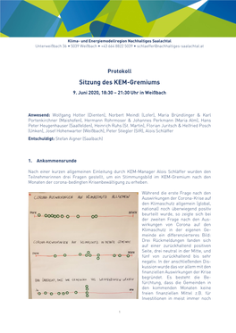 Sitzung Des KEM-Gremiums