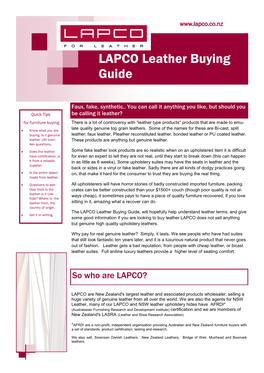 LAPCO Leather Buying Guide