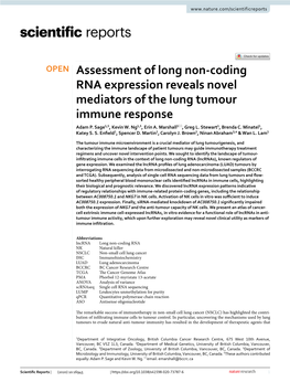 Assessment of Long Non-Coding RNA Expression Reveals Novel Mediators