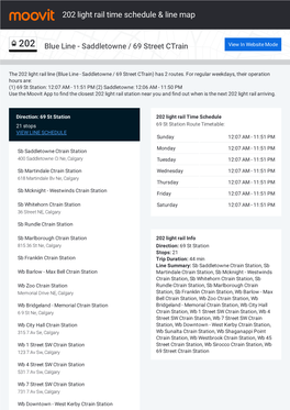 202 Light Rail Time Schedule & Line Route