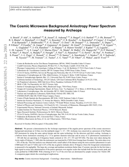 The Cosmic Microwave Background Anisotropy Power Spectrum Measured by Archeops 3