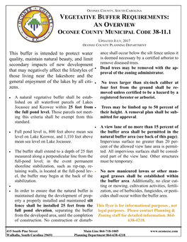 Vegetative Buffer Requirements: an Overview Oconee County Municipal Code 38-11.1