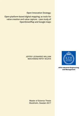 Open Platform-Based Digital Mapping; As Tools for Value Creation and Value Capture - Case Study of Openstreetmap and Google Maps