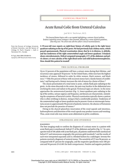 Acute Renal Colic from Ureteral Calculus