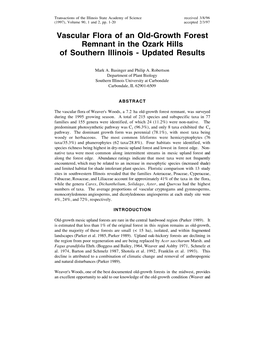 Vascular Flora of an Old-Growth Forest Remnant in the Ozark Hills of Southern Illinois - Updated Results