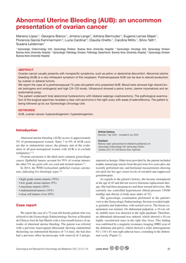 Abnormal Uterine Bleeding (AUB): an Uncommon Presentation of Ovarian Cancer