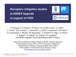 Disruption Mitigation Studies at ASDEX Upgrade in Support of ITER