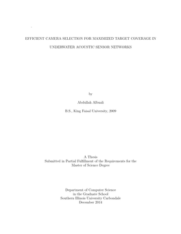 Efficient Camera Selection for Maximized Target Coverage In
