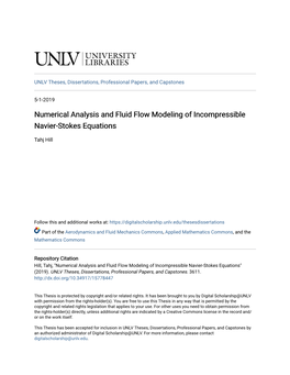 Numerical Analysis and Fluid Flow Modeling of Incompressible Navier-Stokes Equations