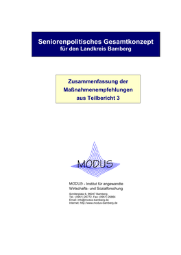 Seniorenpolitisches Gesamtkonzept Für Den Landkreis Bamberg