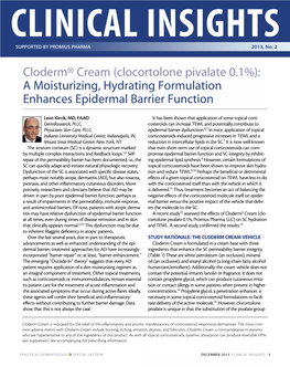 Cloderm® Cream (Clocortolone Pivalate 0.1%): a Moisturizing, Hydrating Formulation Enhances Epidermal Barrier Function