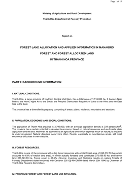 Forest Land Allocation and Applied Informatics in Managing