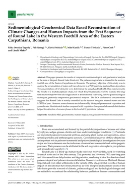 Sedimentological-Geochemical Data Based Reconstruction of Climate