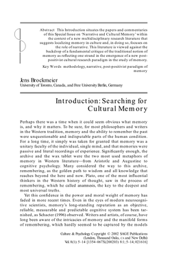 Introduction: Searching for Cultural Memory