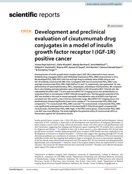 Development and Preclinical Evaluation of Cixutumumab Drug