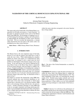 Validation of the Cortical Homunculus Using Functional Mri