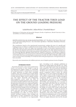 The Effect of the Tractor Tires Load on the Ground Loading Pressure